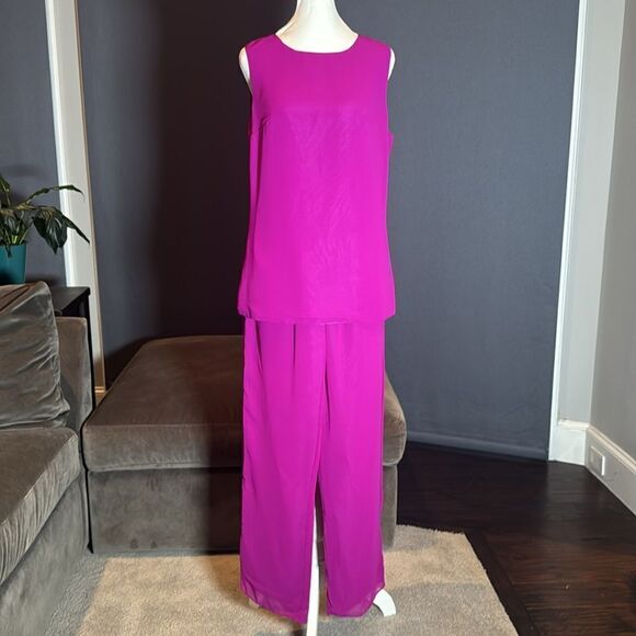 Women’s Chiffon 3 Piece Party Formal Mother of the Bride Pants Suit Size 6 NWOT - Picture 7 of 15